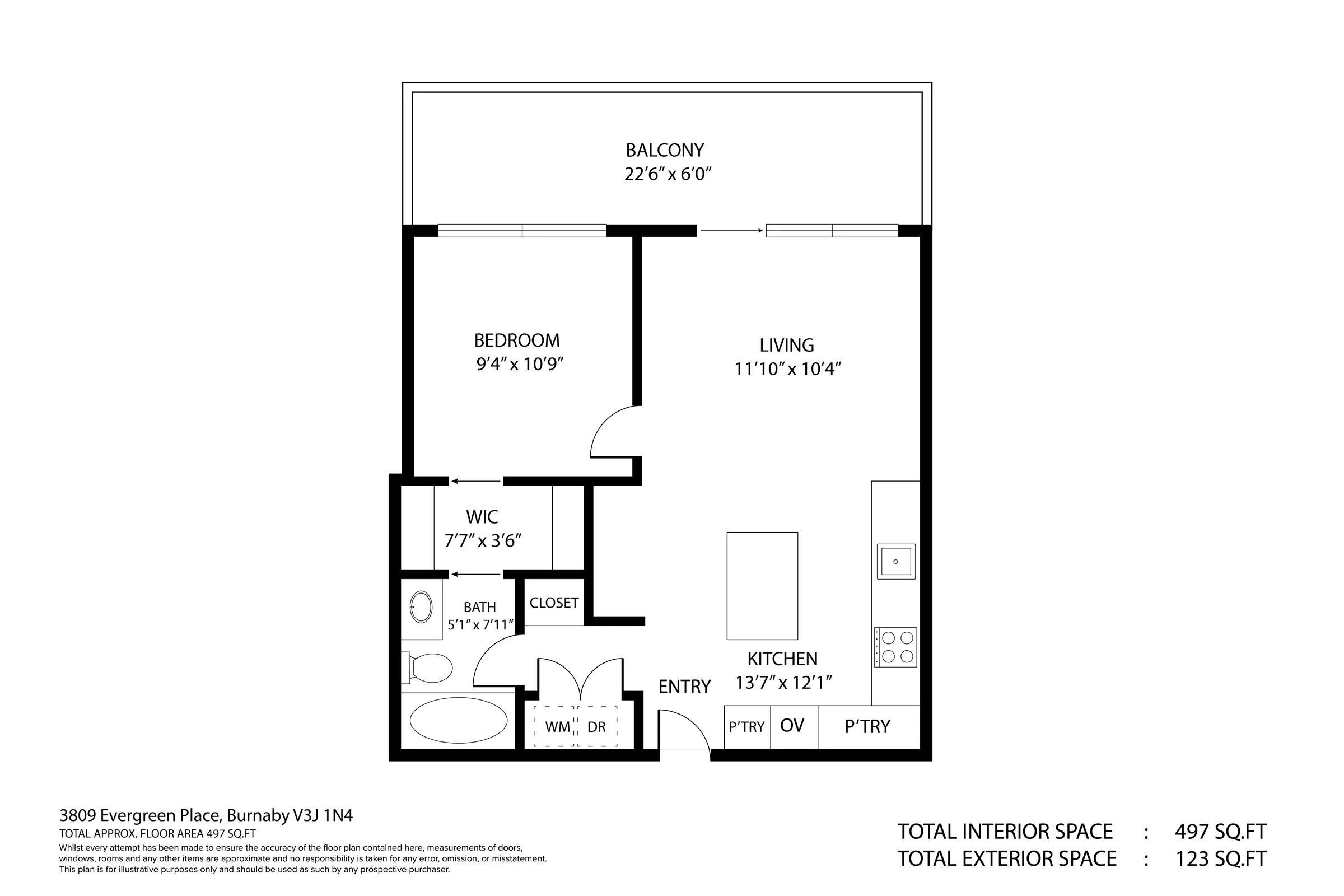 Clean 2D real estate floor plan
